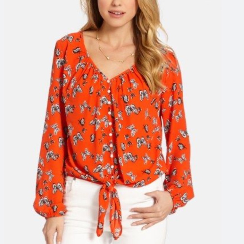 Karen Kane Butterfly Print Tie Front
Top